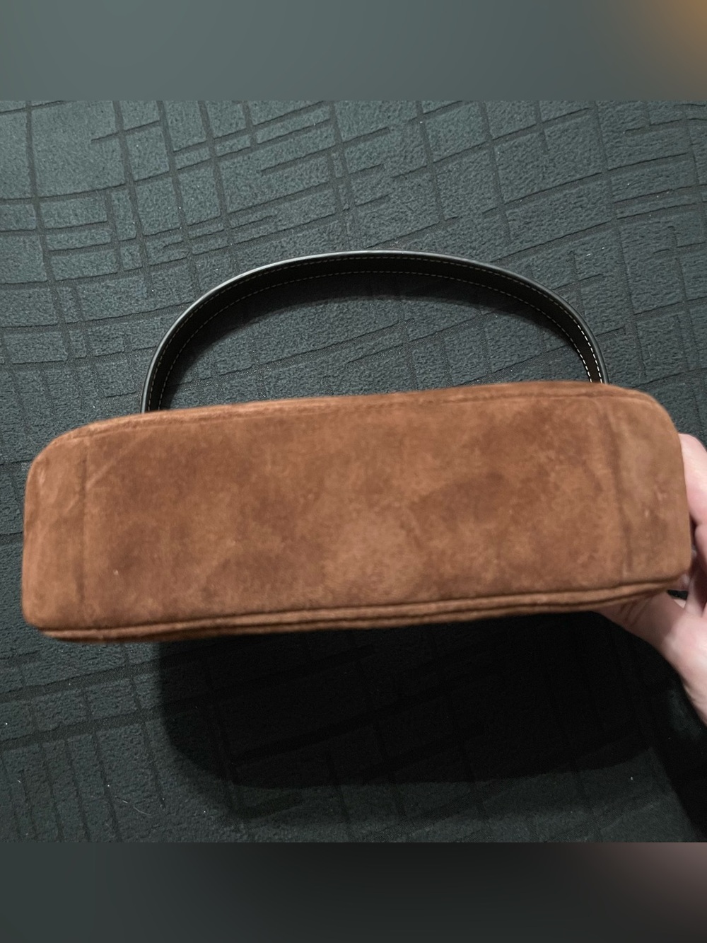 Coach Brown Suede Shoulder Bag with Gold Hardware - Picture 8 of 11